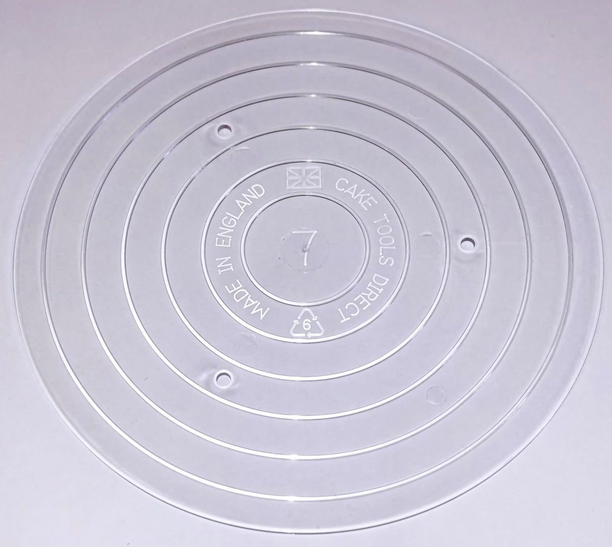 7 " Clear Round Plastic Thin Cake Boards (Packs of 5) Cake Tools Direct