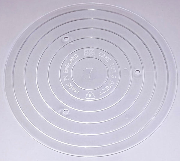 7 " Clear Round Plastic - Thin Cake Boards (Packs of 5)